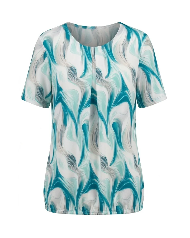 Blouson Shirt Elastiek Dessin Mint Groen