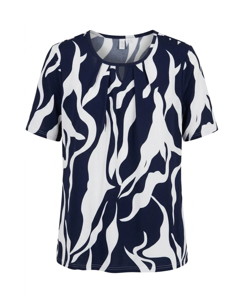Luxe Shirt Dessin Donkerblauw Wit