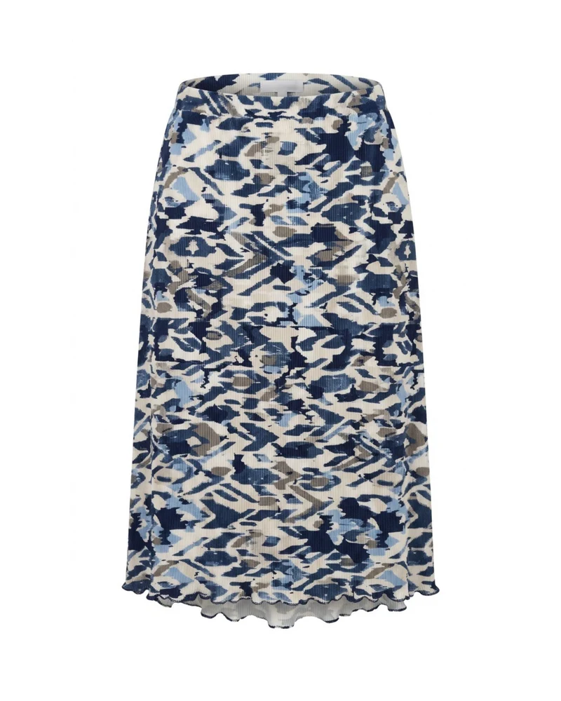 Sensia Plissé Rok Blauw Beige