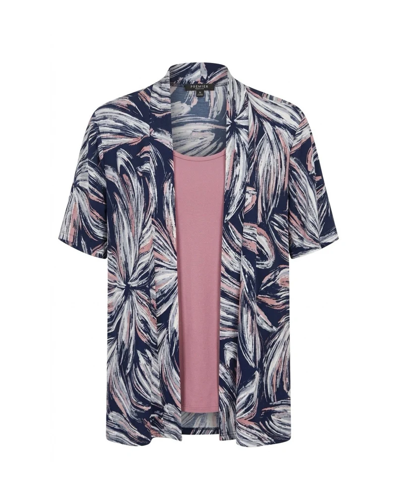 Forever Two-In-One Twinset Bladeren Oudroze Marine Wit