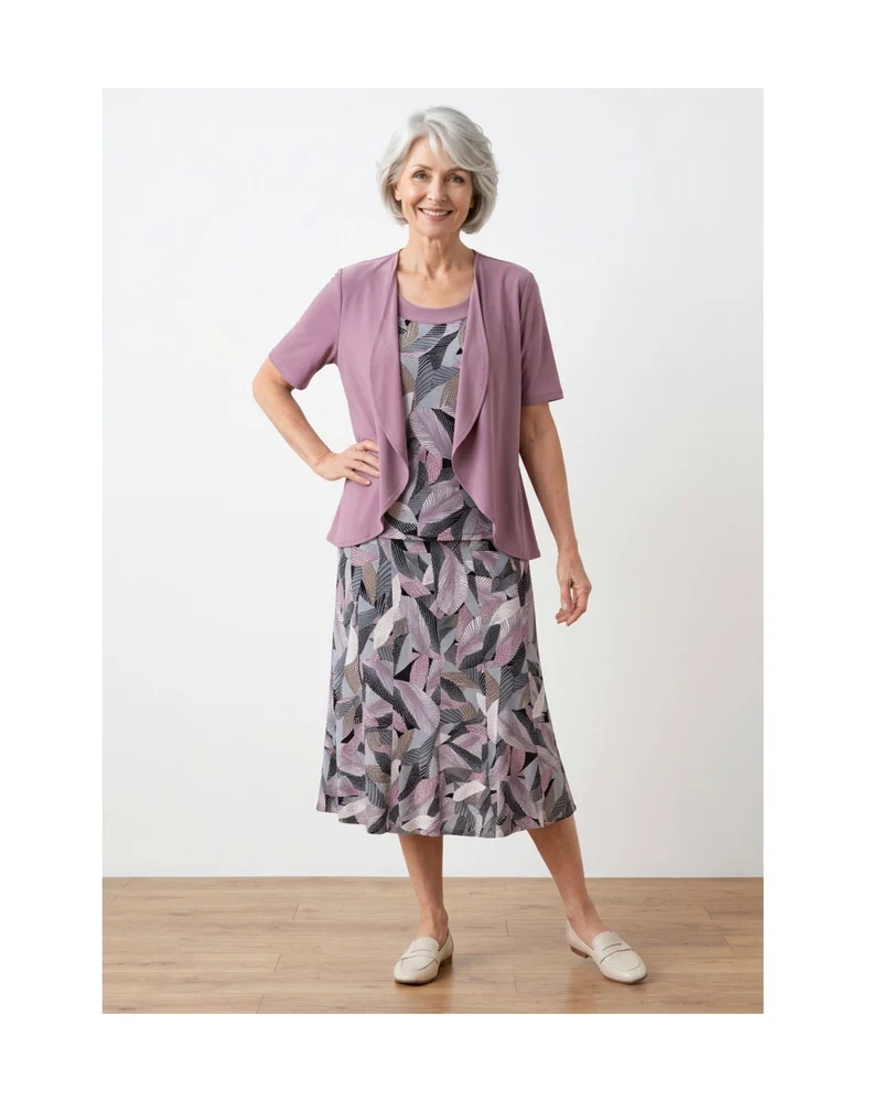 Forever Two-In-One Twinset OudRoze Grijs Bladeren