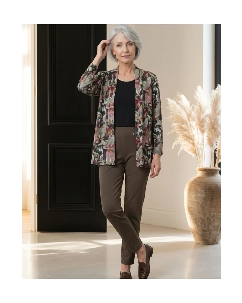 Two In One Twinset Bloem Khaki Zwart Rood