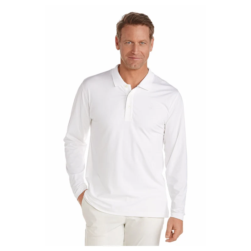 Coolibar - UV-poloshirt voor heren lange mouw - Coppoitt - Wit