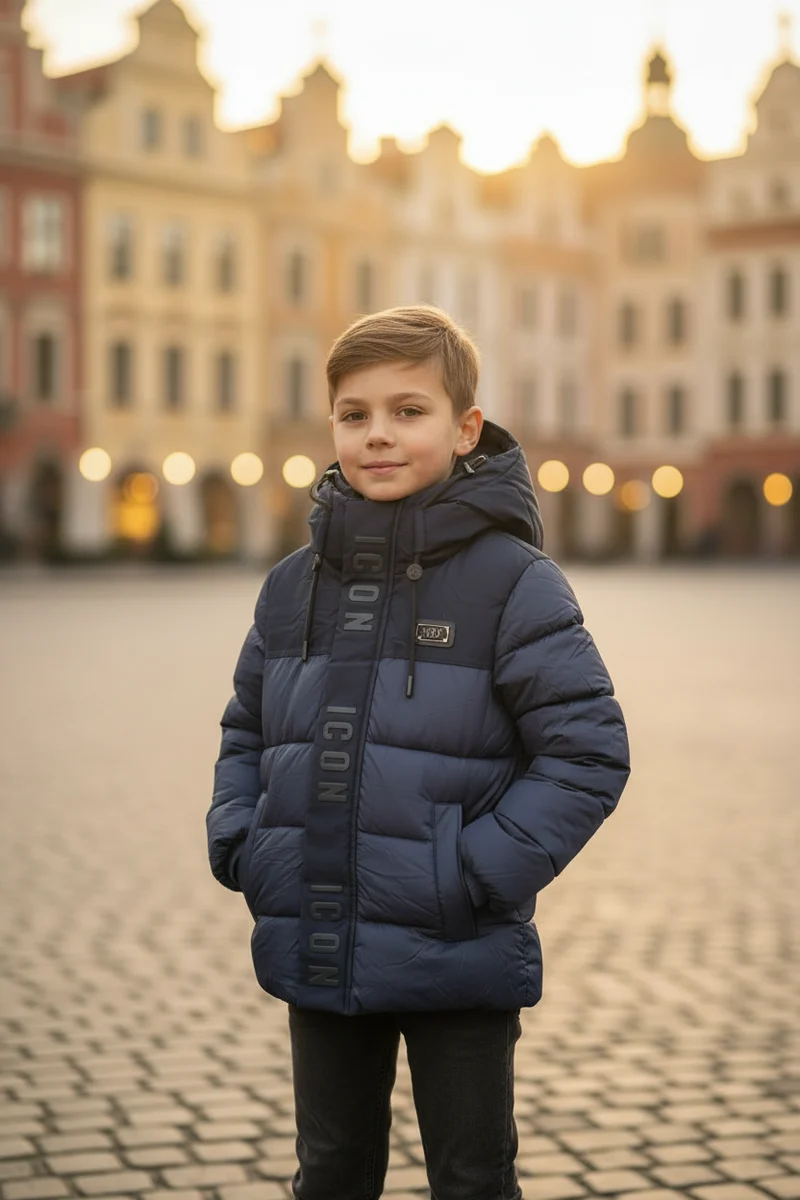 ICON Blauwe Gewatteerde Winterjas Jongens