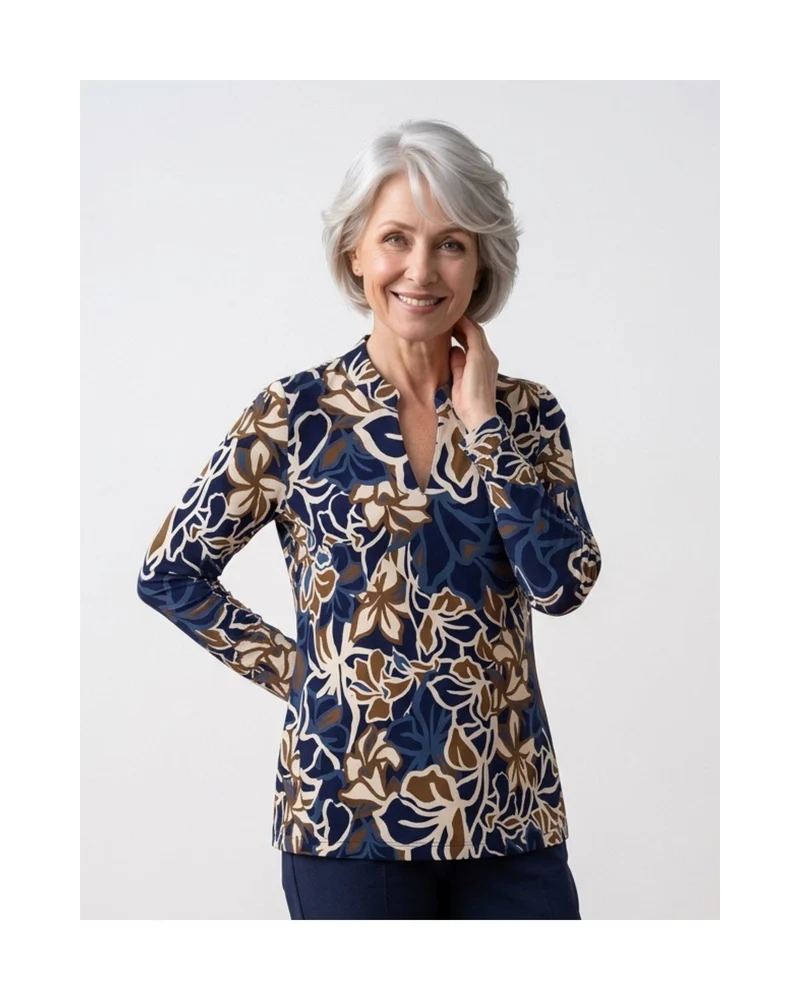 Sensia Fleece BlousonShirt Rafblauw Taupe