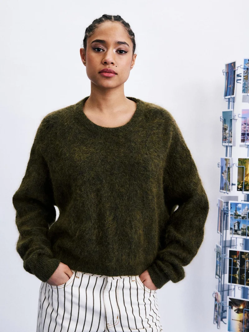 Groene wolmix trui brooks
