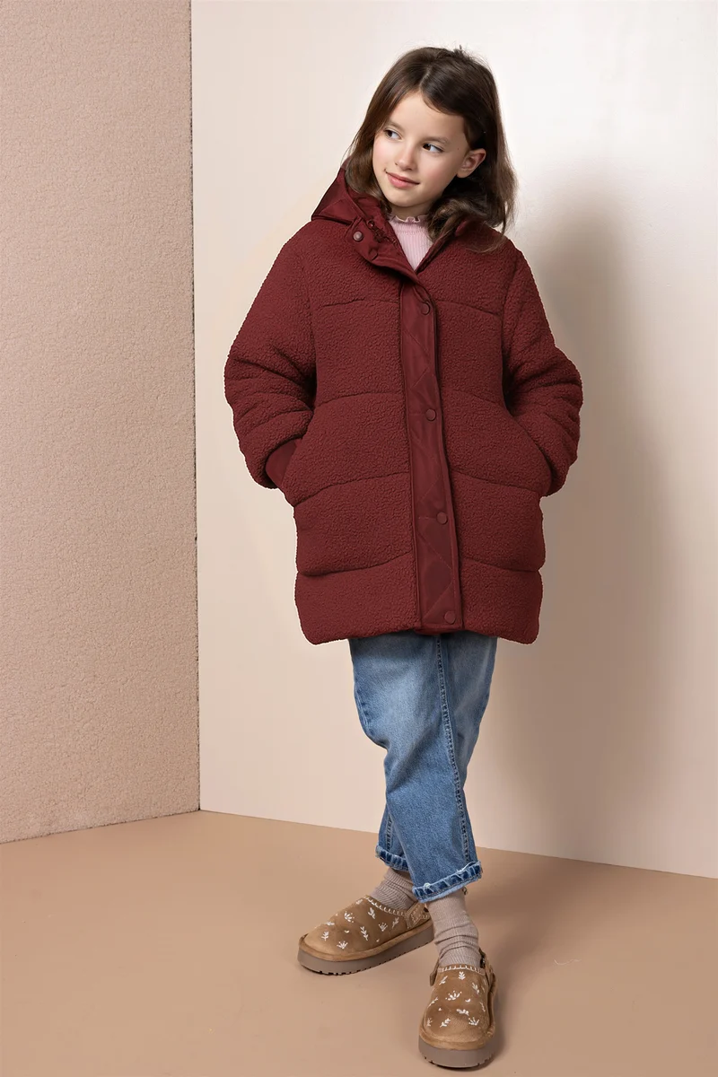 Betty Halflange Reversible Winterjas Bordeaux