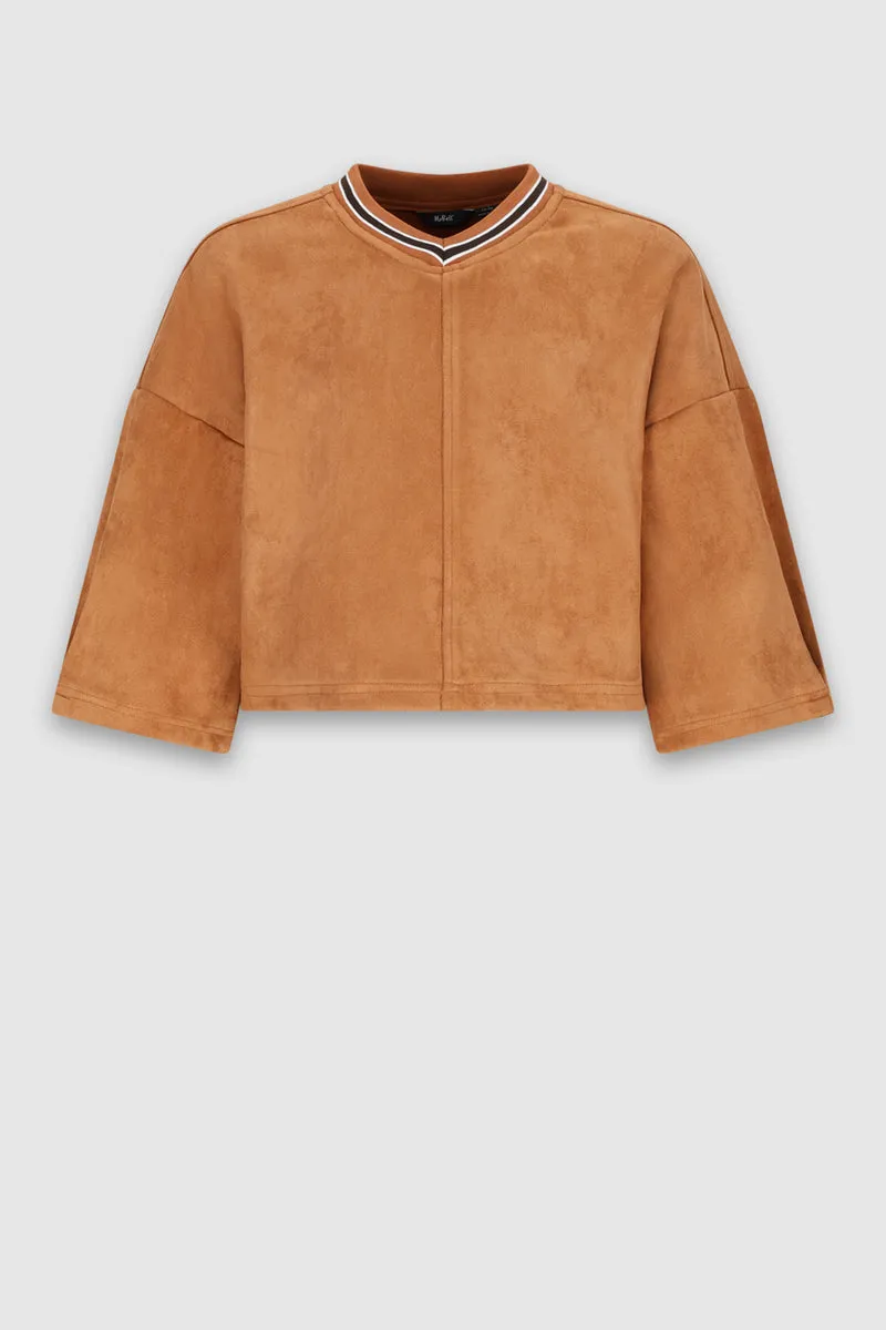 Kay Oversized Suedine Top Bruin