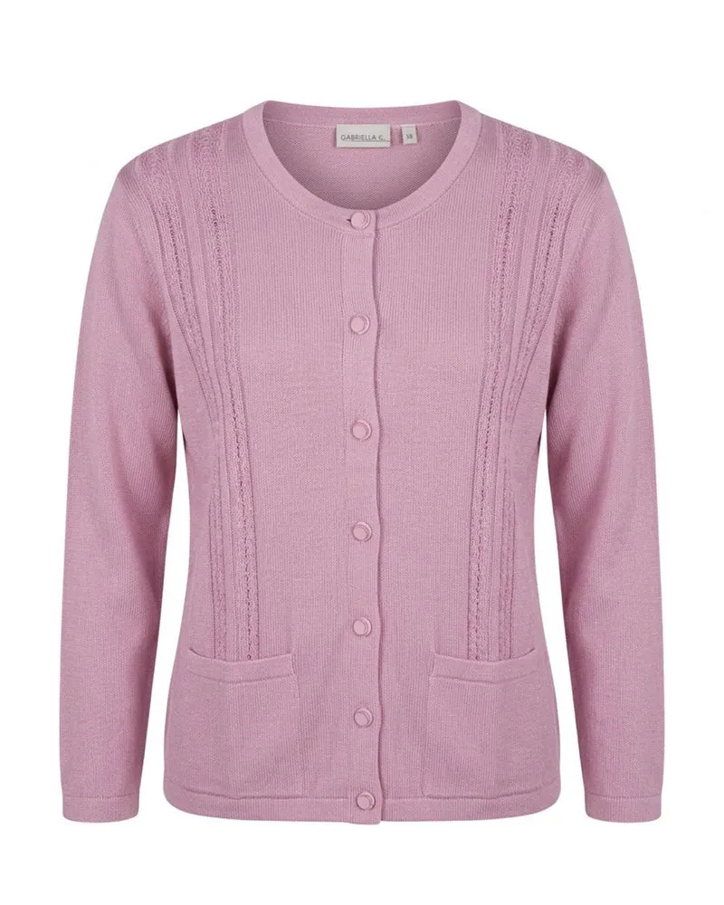 Gabriëlla K. Vest Met Knopen en Zakjes Roze