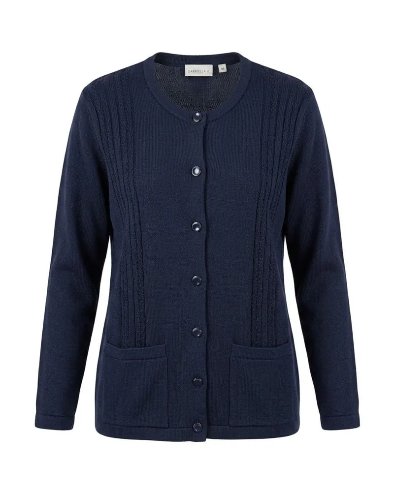 Gabriëlla K. Vest Met Knopen en Zakjes Marineblauw
