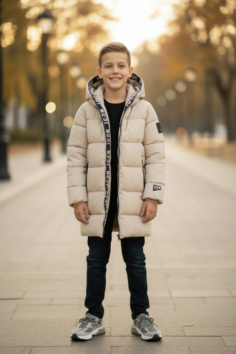 ICON Beige Gewatteerde Winterjas Jongens