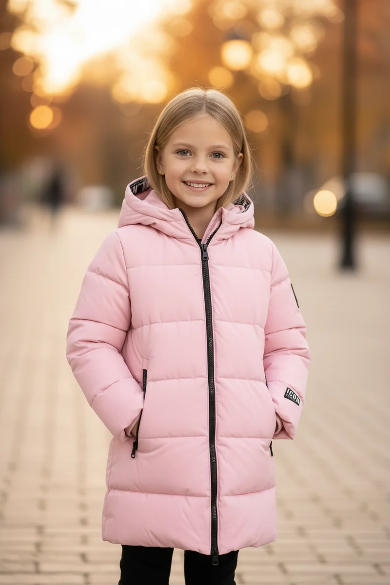 ICON Roze Gewatteerde Winterjas Meisjes