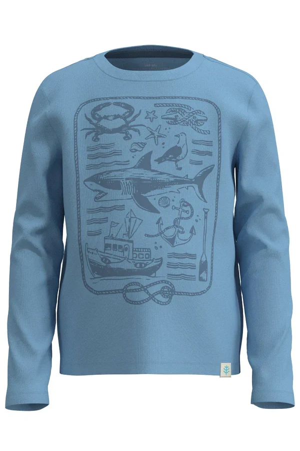 Coolibar - UV-shirt voor kinderen - Lange mouw - Coco Plum - Every day - Arctic Blue Sea tales