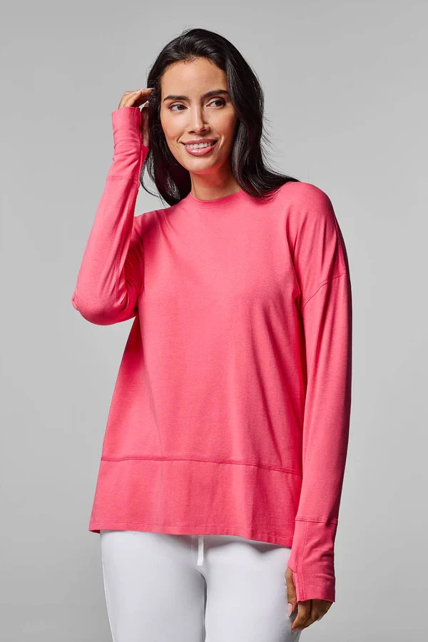 Coolibar - Lumaleo UV Shirt voor dames - Longsleeve - Sunkist Coral