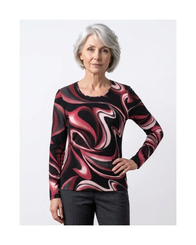 Marinello Shirt Zwart Bordeaux