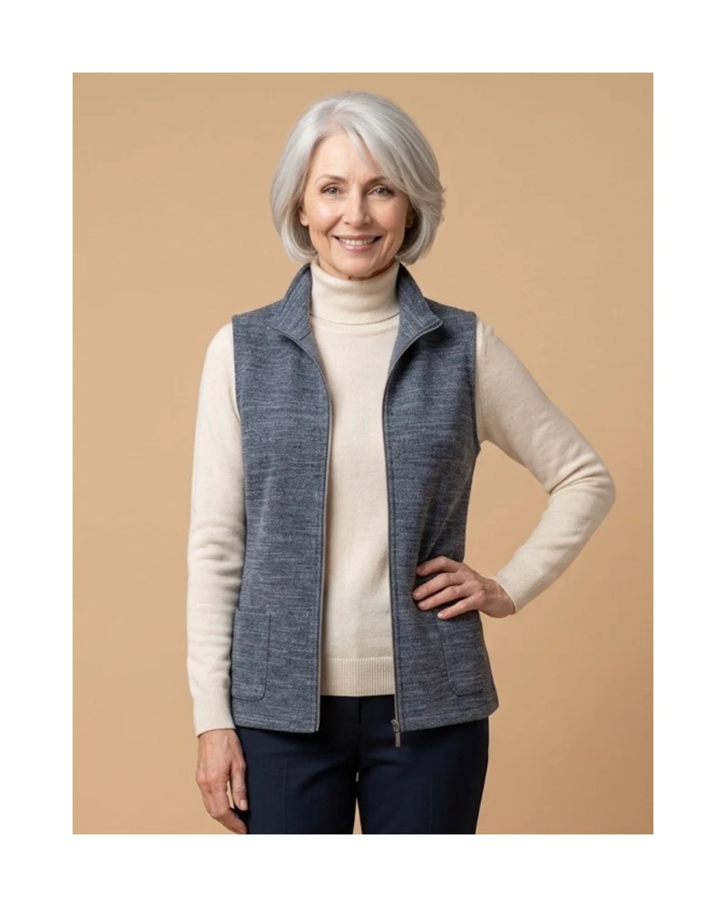 Gabriella K Gilet Met Rits BlauwMelee