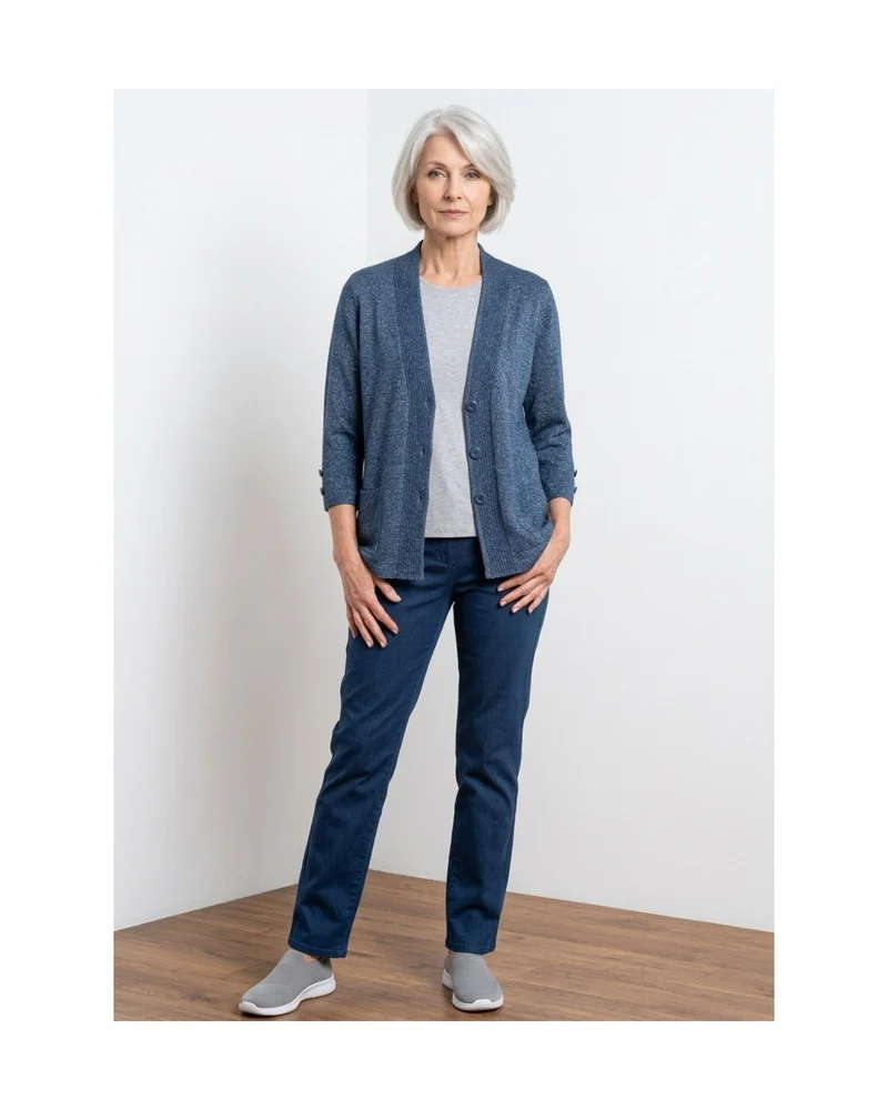 Vest V Zakjes DonkerBlauw Melee