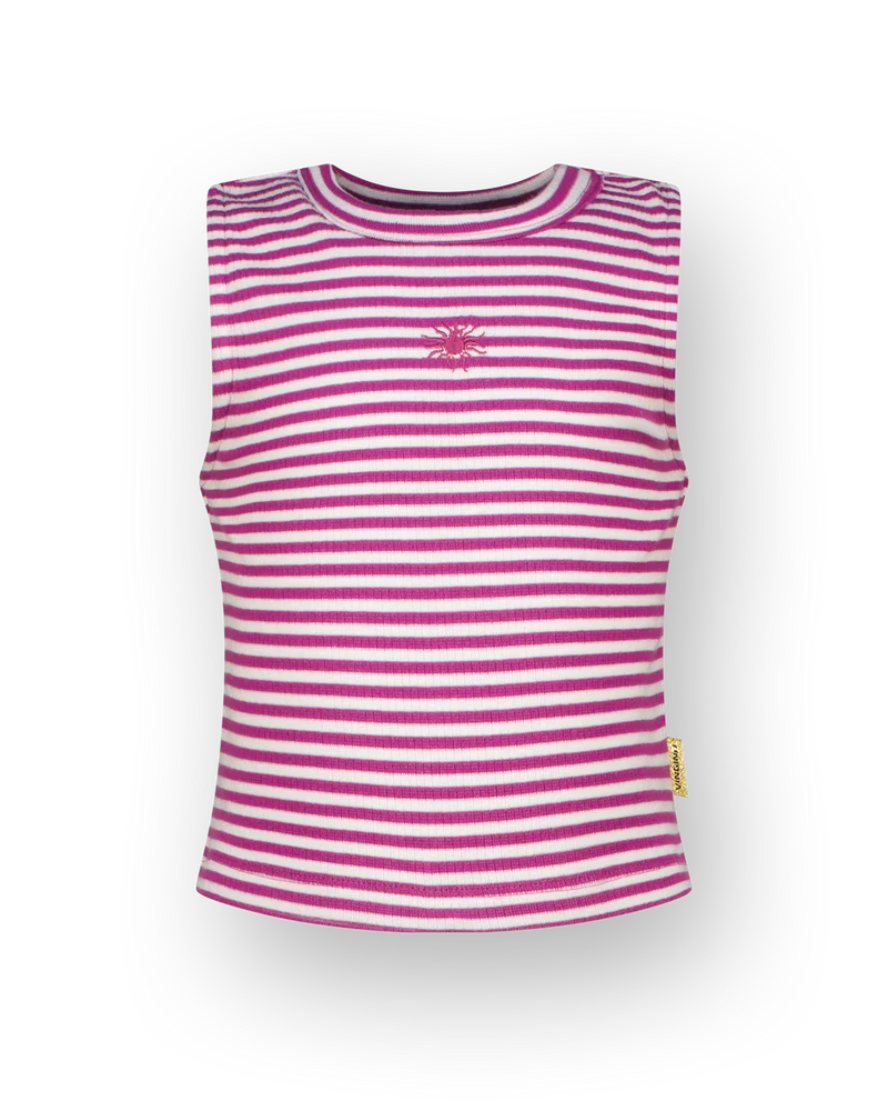 Comfort Top Basic-crop rib stripe