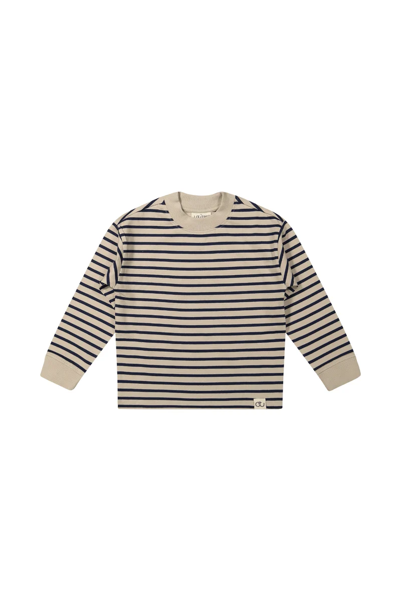 Ivar | Gestreepte longsleeve | Pure Cashmere - Blue Nights