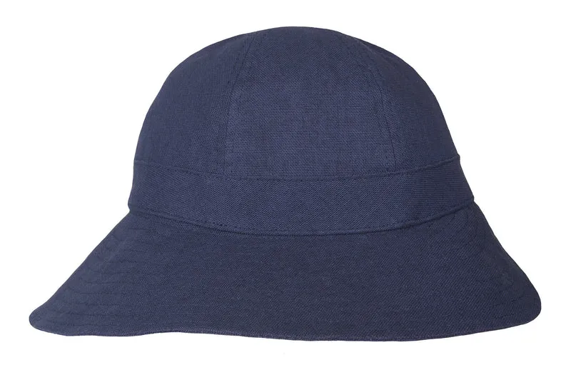 Hatland - UV Cloche zonnehoed voor dames - Verony - Marineblauw