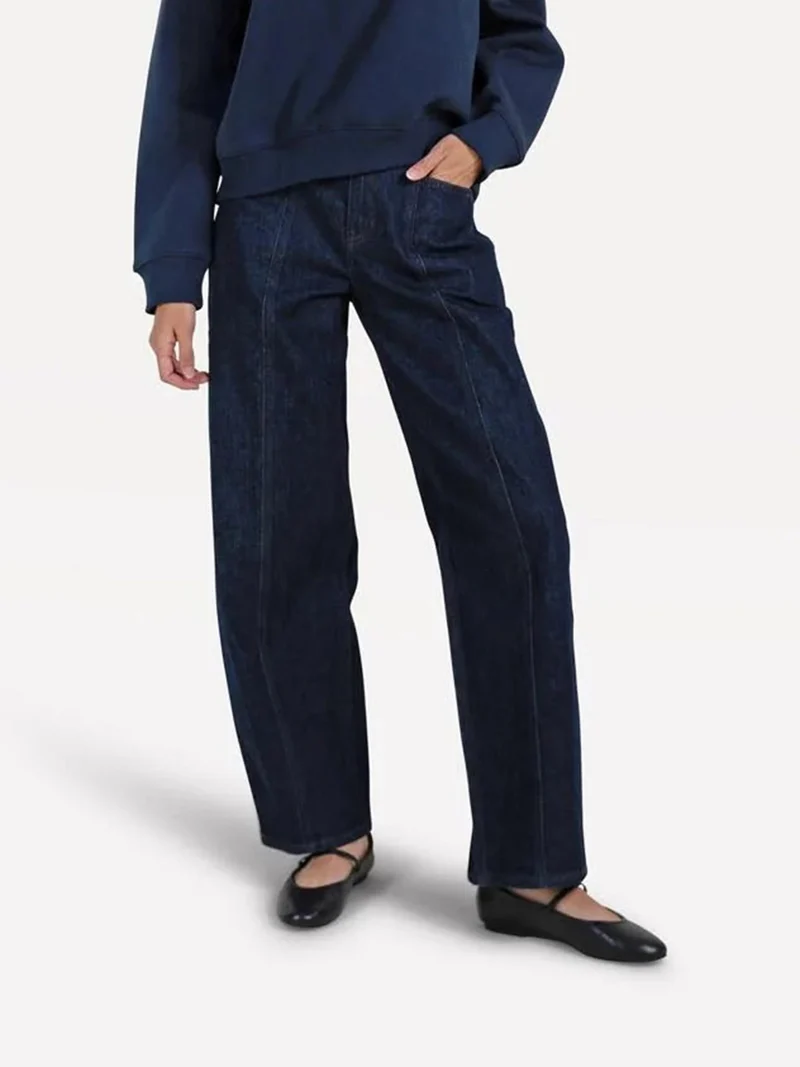 Donkerblauwe barrel jeans vivia