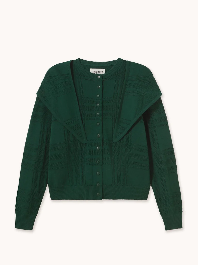 Groen vestje met sjaalkraag lara