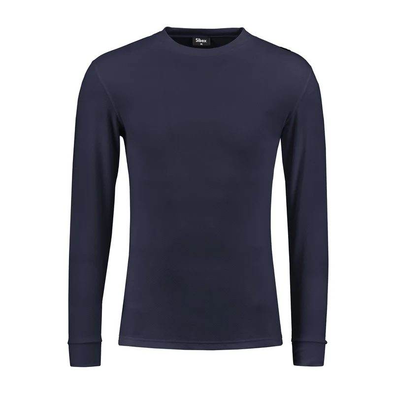 Sibex Heren UV onderkleding T-shirt O-hals, Lange mouw Navy