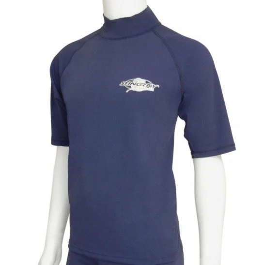 Stingray - Unisex - UV Surfshirt- korte mouw - Donker blauw