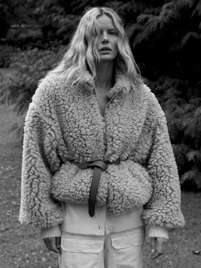 Beige teddy jas
