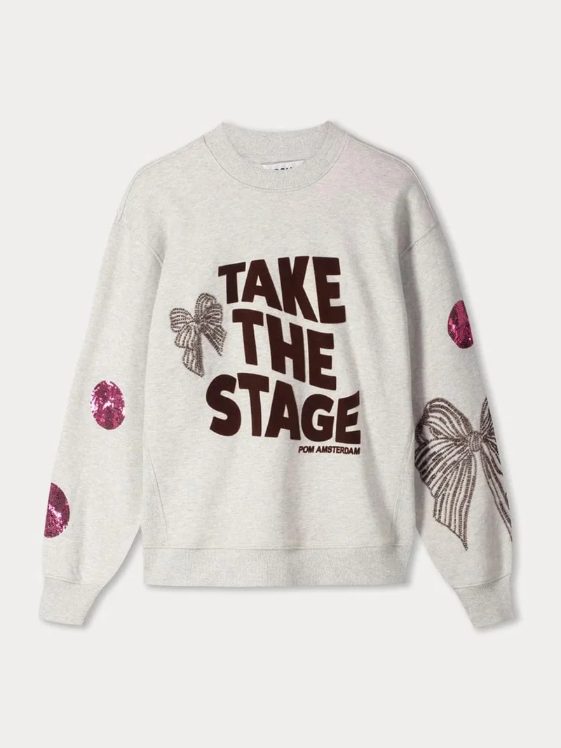 Grijze sweater met tekst