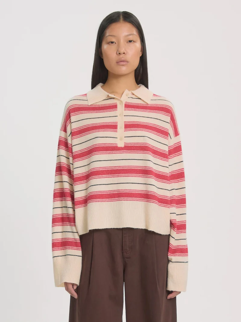 Gestreepte polo top gerit jumper