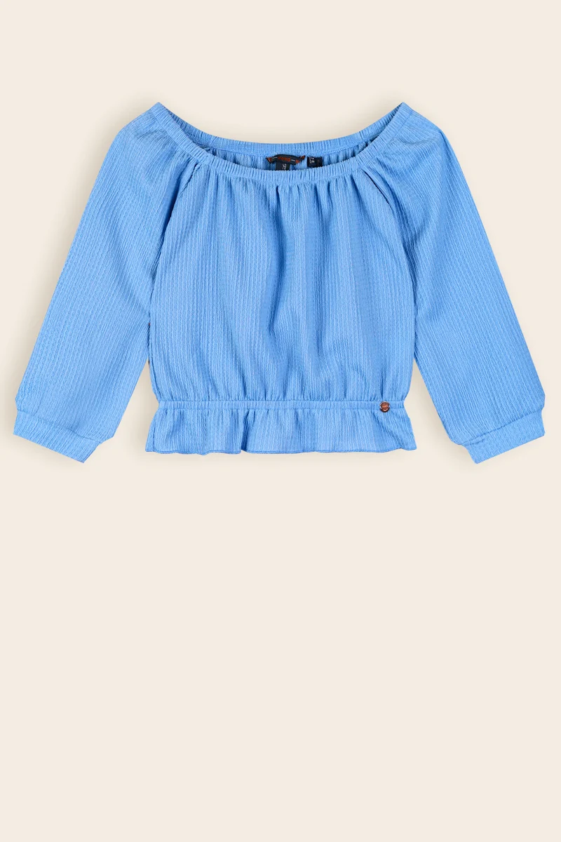 Knew Boothals Jersey Top Blauw