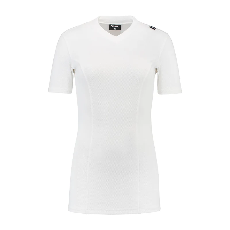 Sibex Dames UV onderkleding T-shirt V-hals, korte mouw White