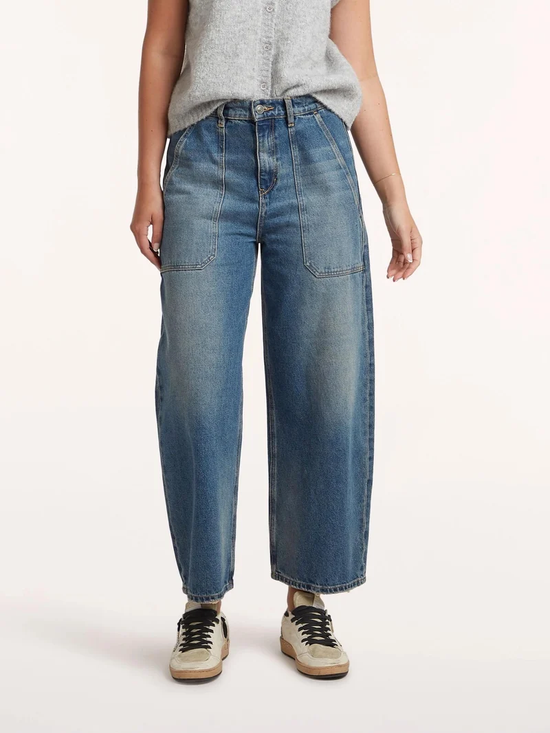 Blauwe barrel jeans cody