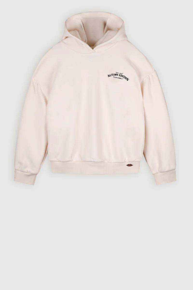 Kumy Zachte Sweater met Capuchon Ivoor