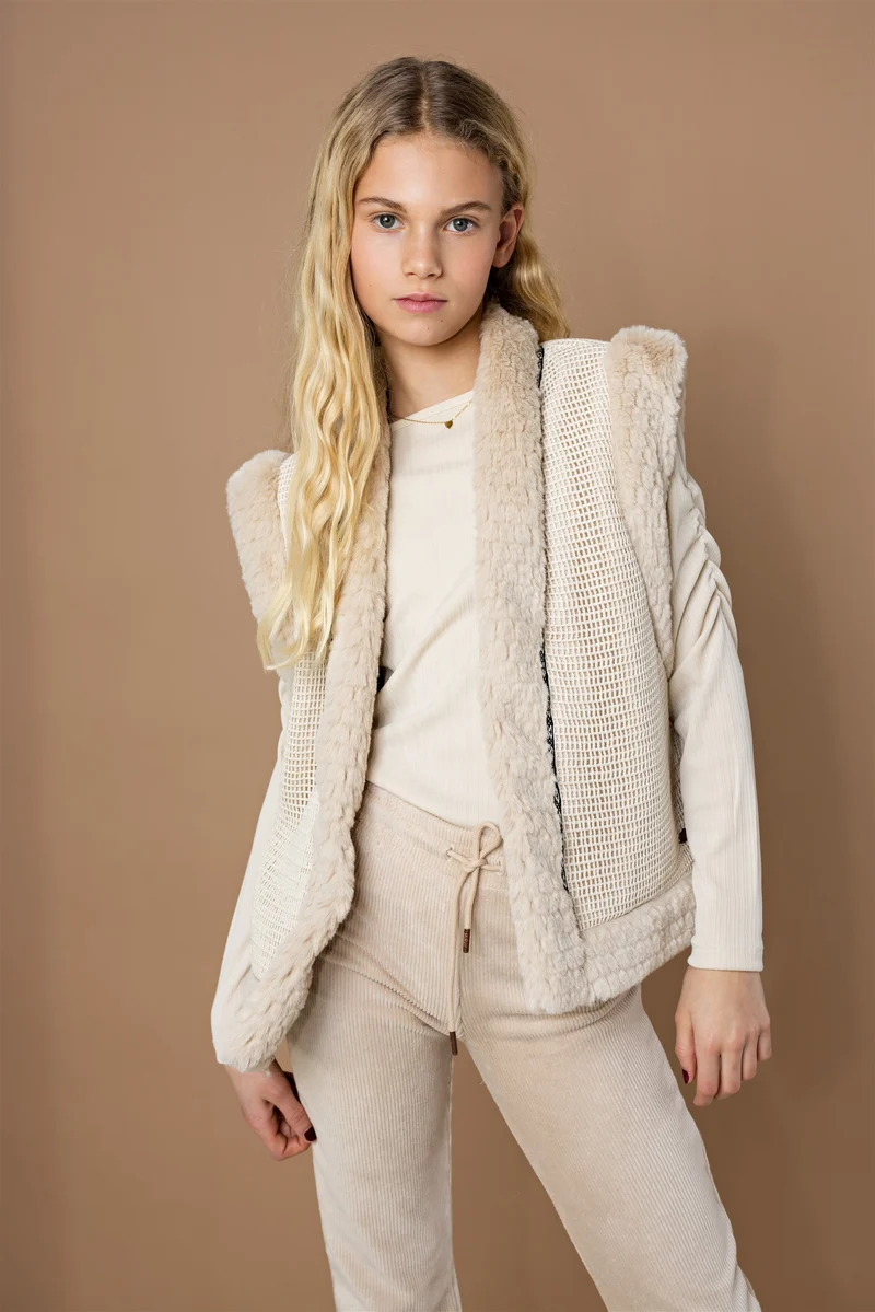 Kiddy Fur Gilet Ivoor