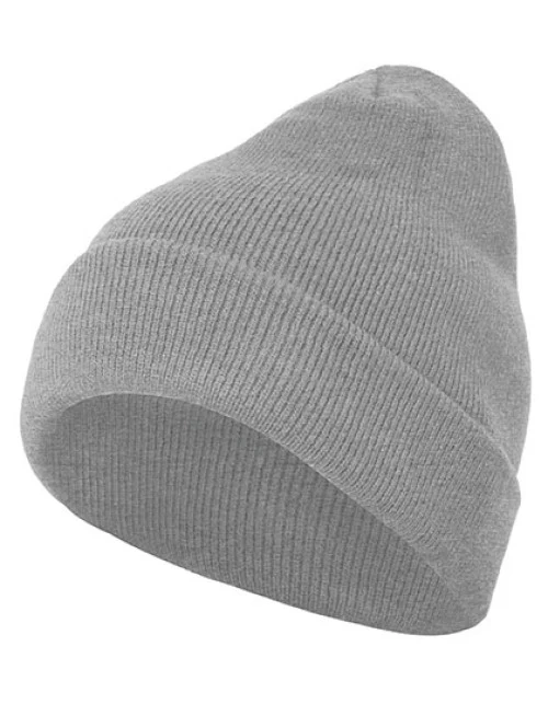 Build Your Brand - Heavy Knit Beanie - Heather Grey