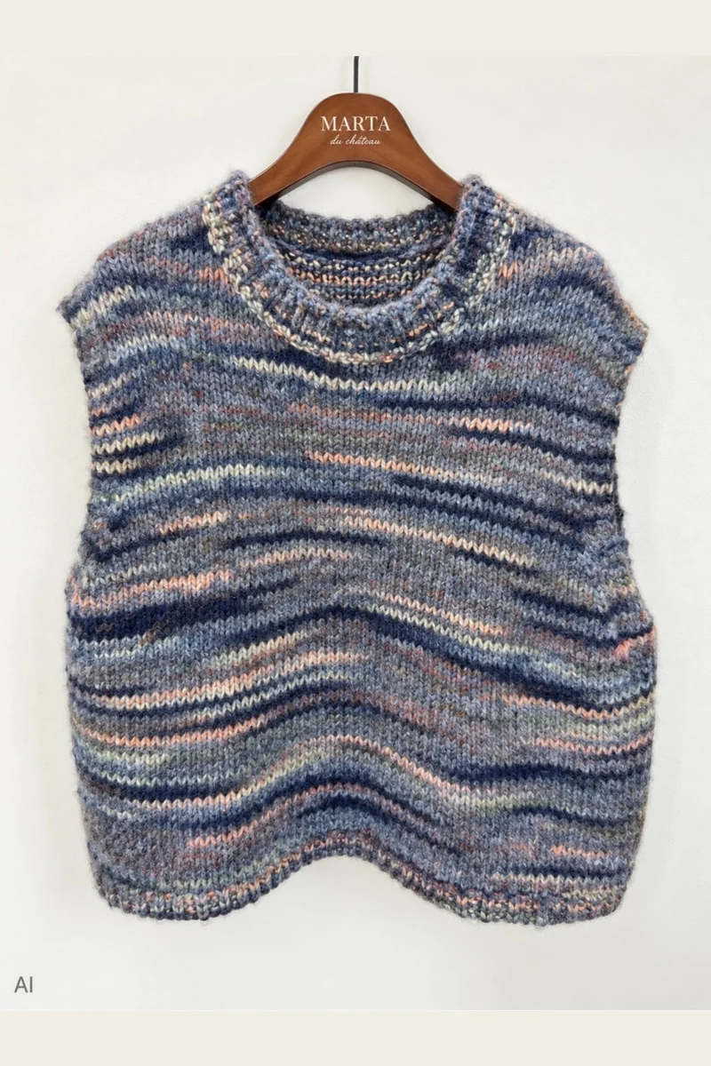 Marta Du Chateau - Mdcamaryllis Knit Vest 17018 - Blue