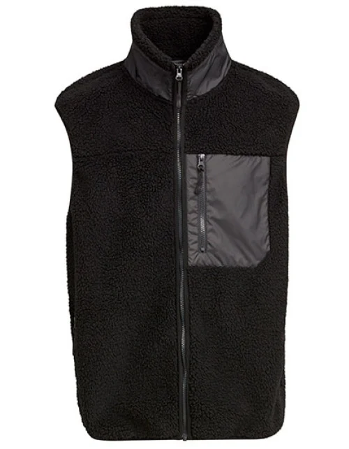 Build Your Brand - Bonded Sherpa Vest - Black
