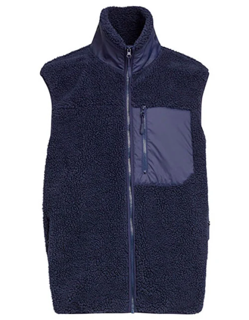 Build Your Brand - Bonded Sherpa Vest - Navy