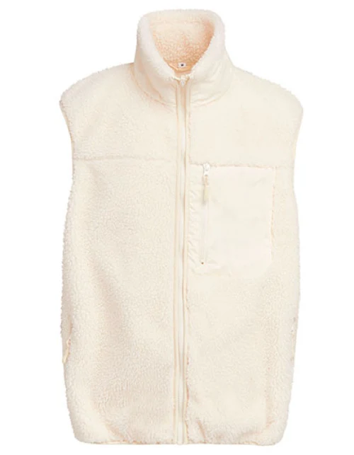 Build Your Brand - Bonded Sherpa Vest - White Sand