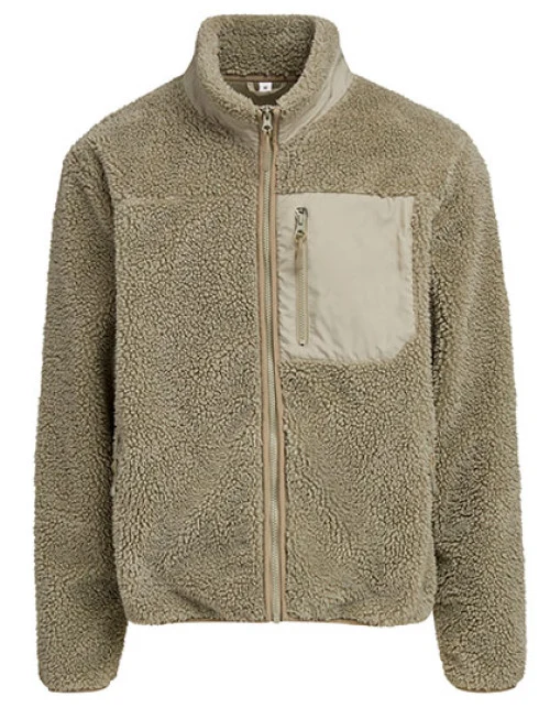 Build Your Brand - Bonded Sherpa Jacket - Pale Olive