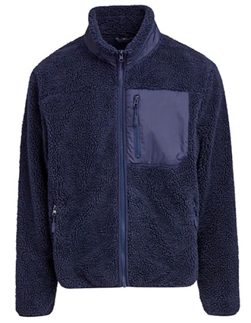 Build Your Brand - Bonded Sherpa Jacket - Navy
