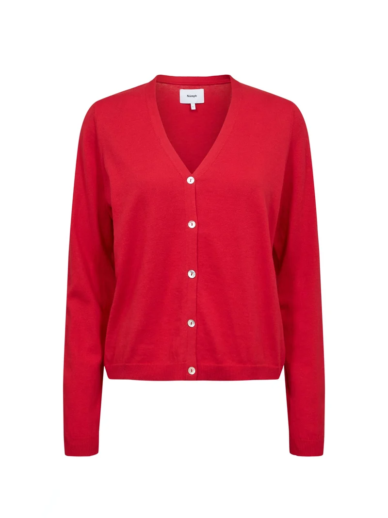 Rood vest met v-hals nucally