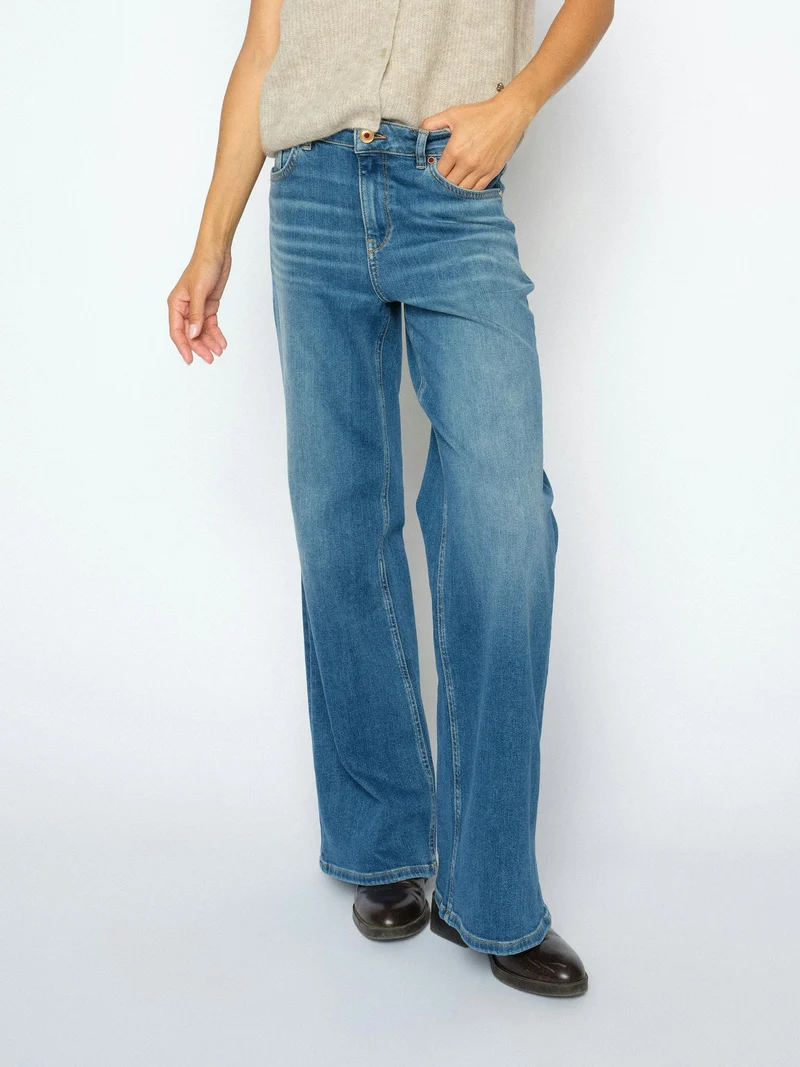 Blauwe wide leg jeans mmdara hera