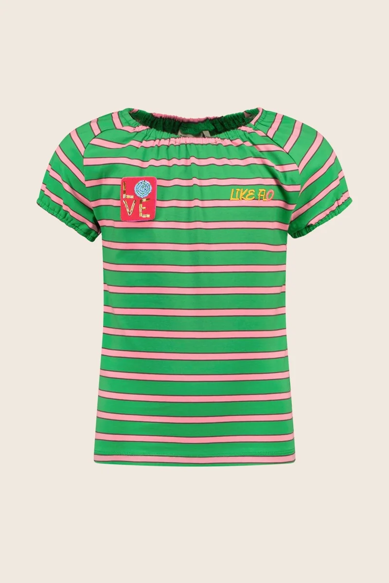 LikeFLO Top Grietje Green Stripe