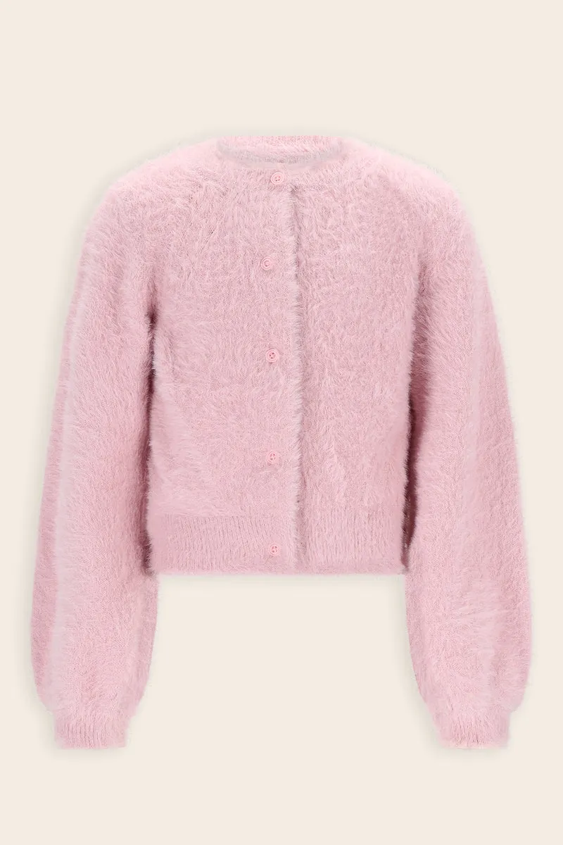 Asmee Zacht Gebreid Vest Roze