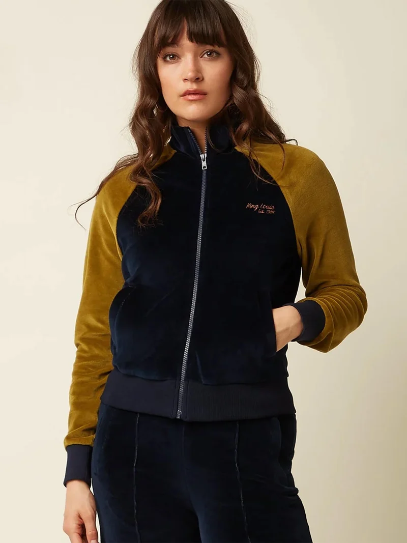 donkerblauw vest lila