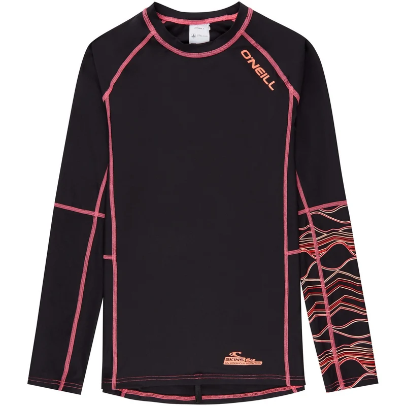 O'Neill Girls UV Shirt Lange Mouw Black / Pink