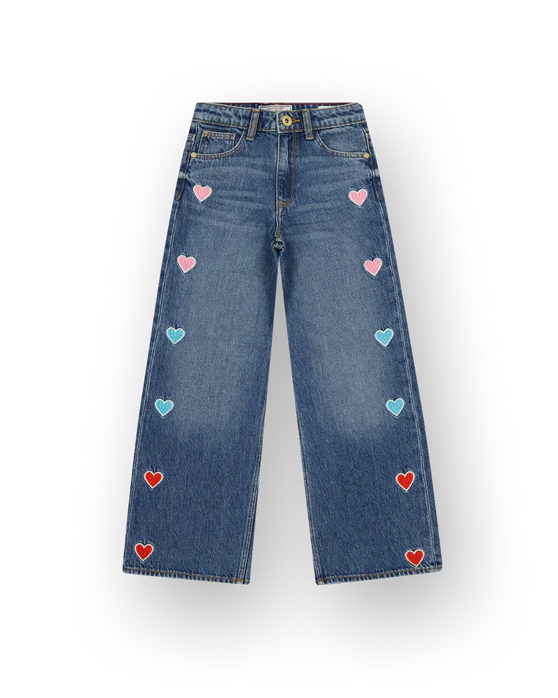 Meisjes Extra wide leg Jeans Cassie Hearts